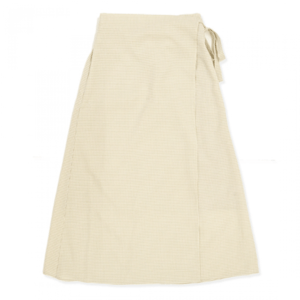 flower gingham wrap skirt