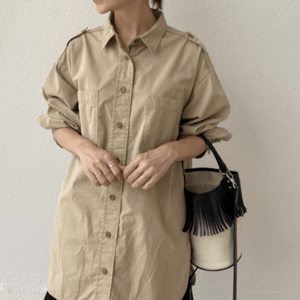 BayBee stitch design work shirt(beige)