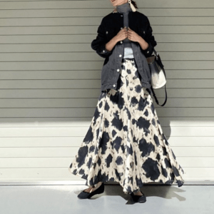 BayBee splash pattern flare skirt