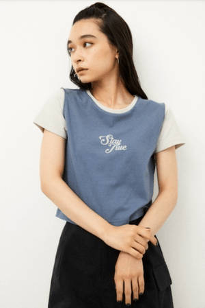 LAGUA GEM BI COLOR SLEEVE T/SH