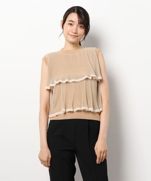 LANVIN en Bleu チュールプリーツコンビニット