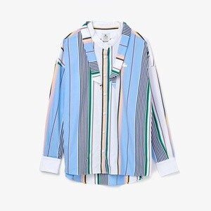 LACOSTE LACOSTE L!VEマルチストライプバンドカラーシャツ