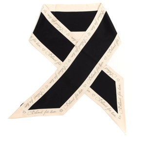 GUCCI Silk Blind For Love Scarf Black Ivory