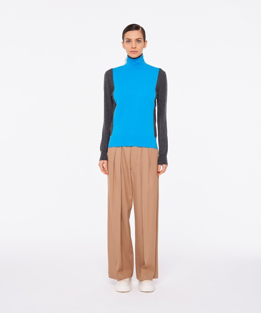 Plan C COLOR BLOCK TURTLENECK SWEATER