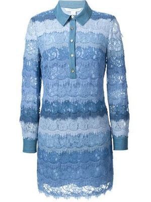 DIANE von FURSTENBERG Scalloped Lace Shirt Dress