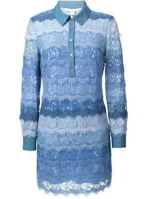 DIANE von FURSTENBERG スカラップドレースシャツワンピース