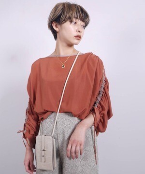 LADYMADE バイカラーショルダードロストブラウス