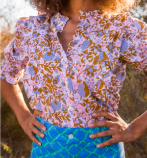 SZ Blockprints Hartley Blouse in Padra Print
