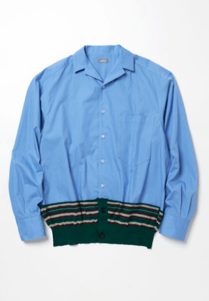 kolor/BEACON knit switching open collar shirts