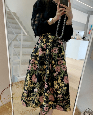Antoinette 花柄 エレガント スカート 女性 レディース 上品 膝丈 Woman Elegant Flower Skirt