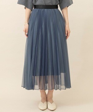 CITY シアーシャンブレープリーツスカート