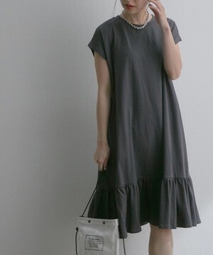ViS バックプリントTシャツワンピース