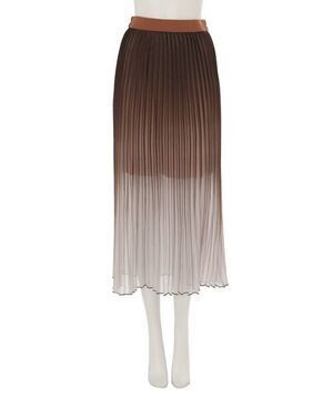 MURUA バイカラーシアープリーツスカート
