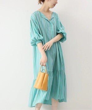 Spick and Span Cangioli マルチストライプティアードワンピース