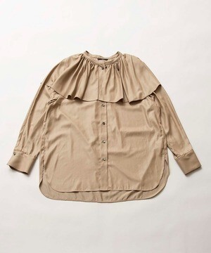 Johnbull ミューフェスレザーラッフルカラーブラウス