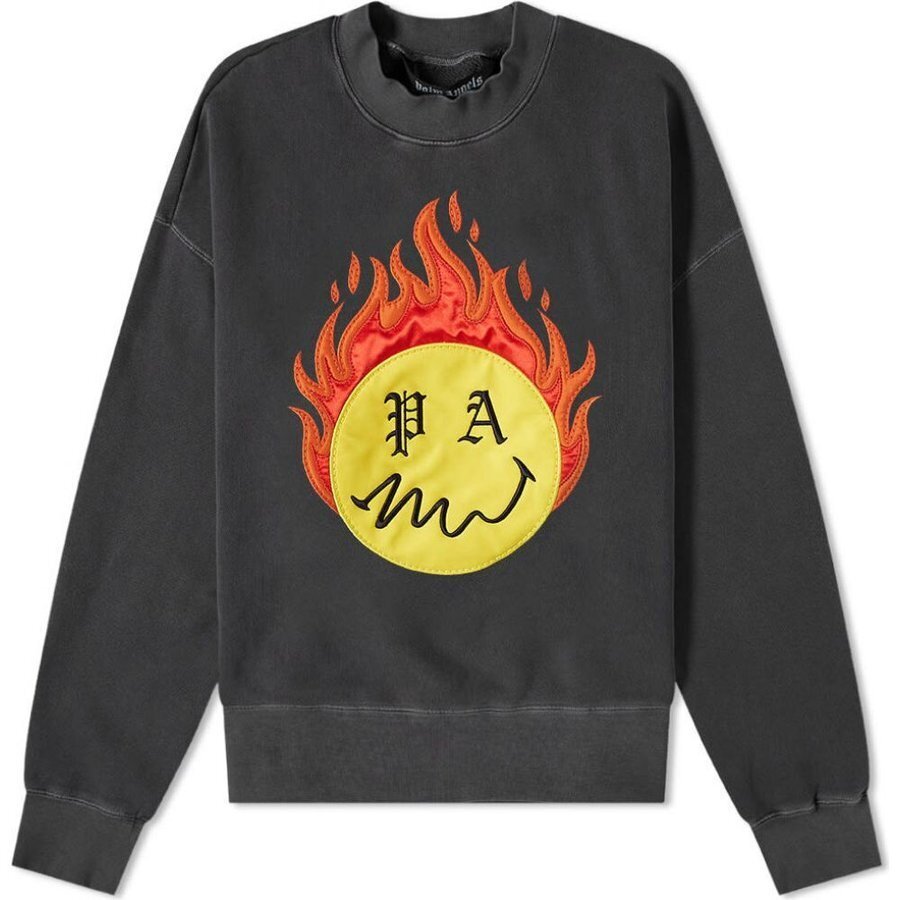 Palm Angels burning head crew sweat Black