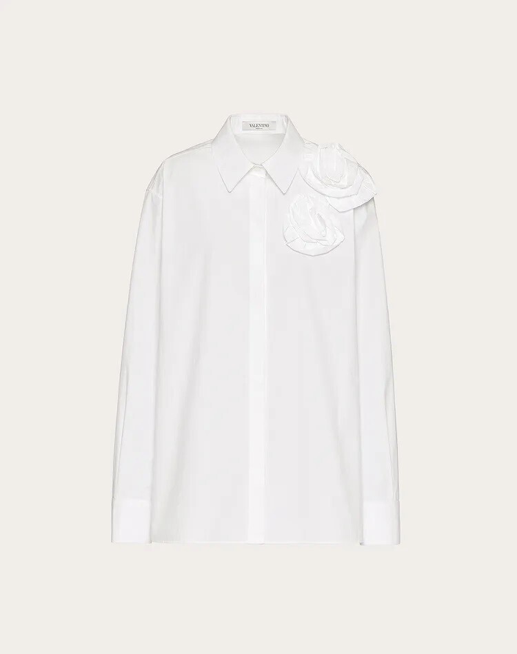 VALENTINO ヴァレンティノ ローズ ブロッサム コットンポプリン シャツ