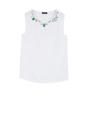 MAX & Co. Cady and jersey top with jewel decoration