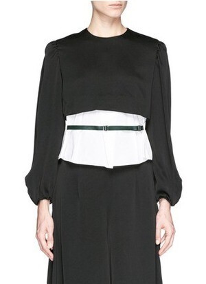 TOGA Front belt poplin insert taffeta crepe top