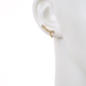 STAR JEWELRY WHITE TOPAZ LINE EARRINGS