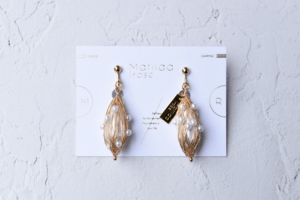 Matilda rose cocoon pearl ピアス