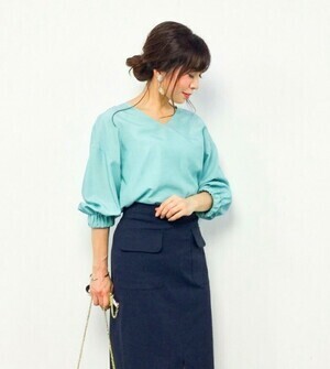 JOURNAL STANDARD テンセルダンガリーパフスリーブブラウス