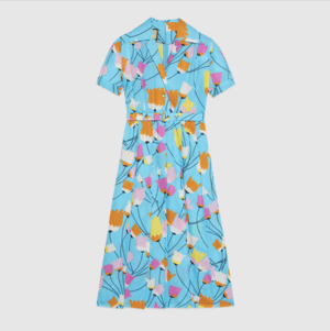 GUCCI チューリップ プリント プリーツドレス