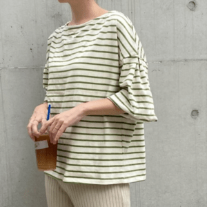 BayBee lantern sleeve border tops(green)