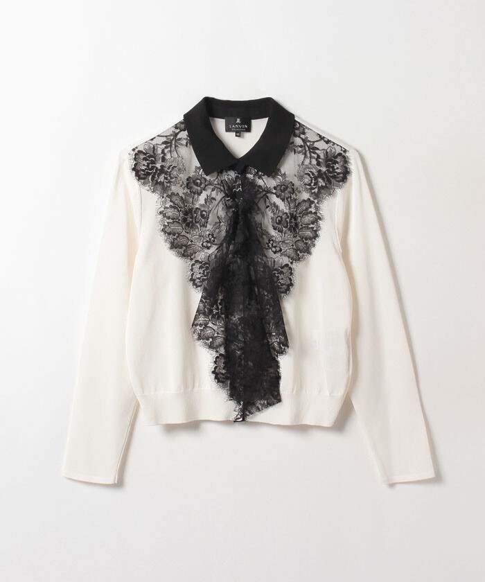 LANVIN COLLECTION フリル×レースニット