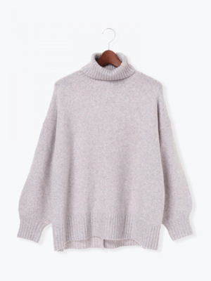 Te chichi 1607885(TC)バックスリットタートルプルオーバー LS
