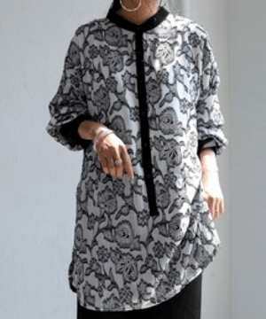 antiqua 花柄シアーシャツ シャツ レディース トップス 柄 ・pk-00715