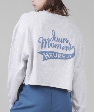SPINNS HEUREUXロゴ バックプリント裏毛スウェット