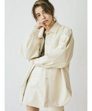 EVRIS エコレザーボリュームスリーブジャケット
