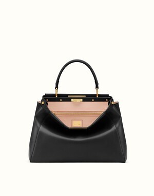 FENDI FENDI | レギュラー PEEKABOO ブラックレザー ハンドバッグ