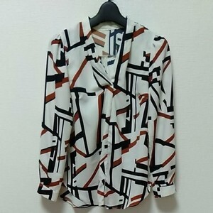 ViS スキッパー襟シフォン長袖ブラウス