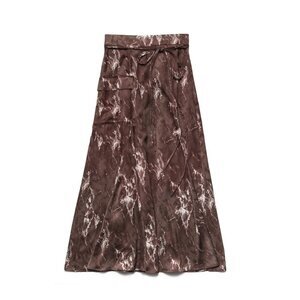 Hdxuly Marble Stone Print Skirt