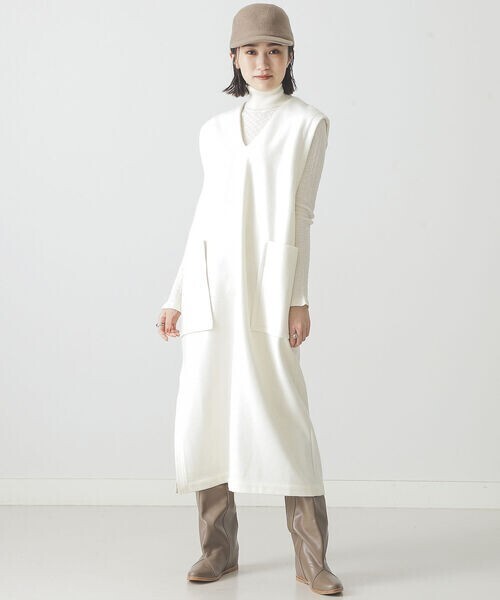 BEAMS LIGHTS ワンピース OUD/ ウール ジャージー