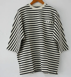 Tigre Brocante バスクボーダーストールマン5分袖Tシャツ