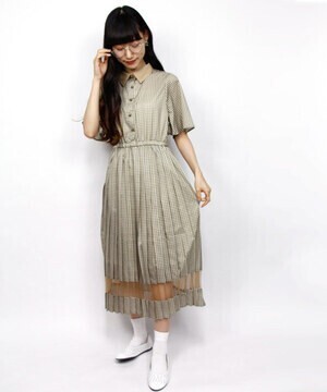 ParAvion + Petit Standard 裾切替ワンピース