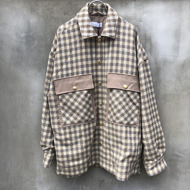 TAUPE リングwool check cpo jacket