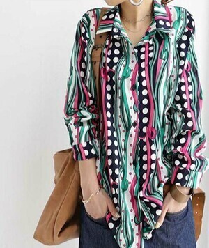 antiqua レトロミックスカラーシャツ