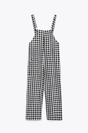 ZARA ギンガムプリント オーバーオール