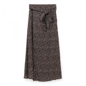 flower wavy wrap skirt