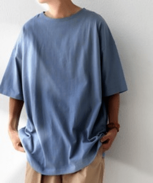 antiqua Tシャツ メンズ 半袖 ビッグシルエット バスクT 綿100・za-00087m