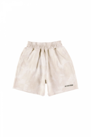 ALEXIA STAM Logo Tie Dye Sweat Shorts Beige