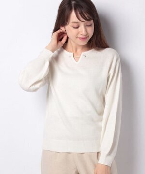Te chichi アンゴラ混パールバーキーネックニット