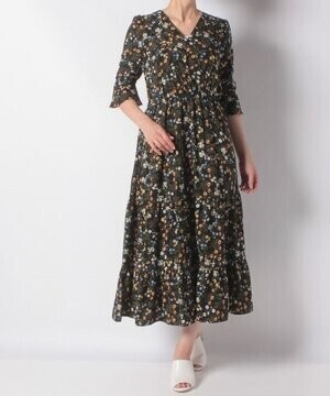 PREFERIR 花柄カシュクールワンピース