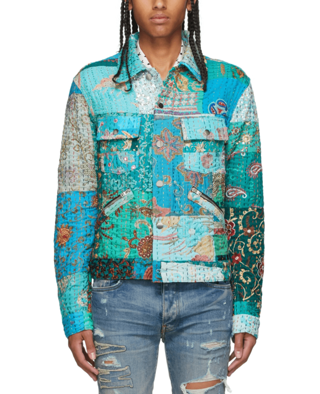 AMIRI マルチカラーVintage Quilt Patchwork トラッカー ジャケット