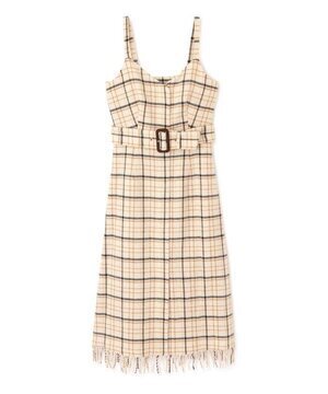 JILLSTUART ストールフリンジチェックワンピース
