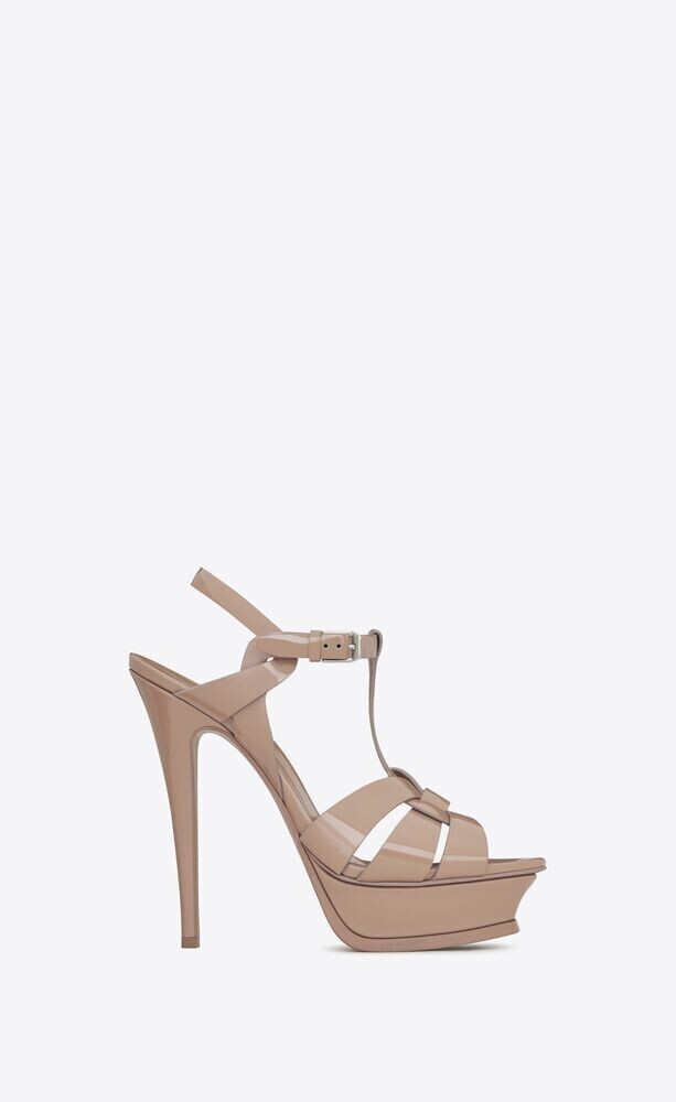 SAINT LAURENT トリビュート プラットフォームサンダル（パテントレザー）